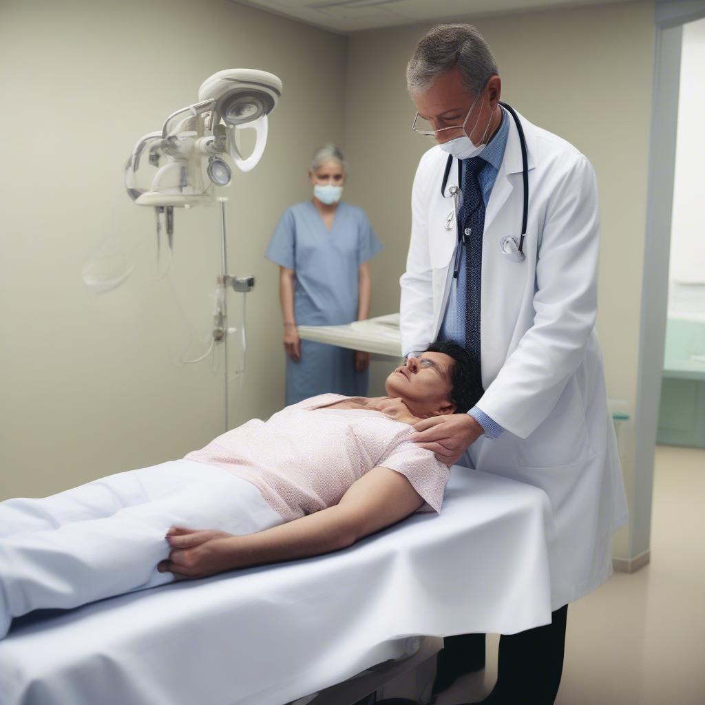 Doctor examining a patient