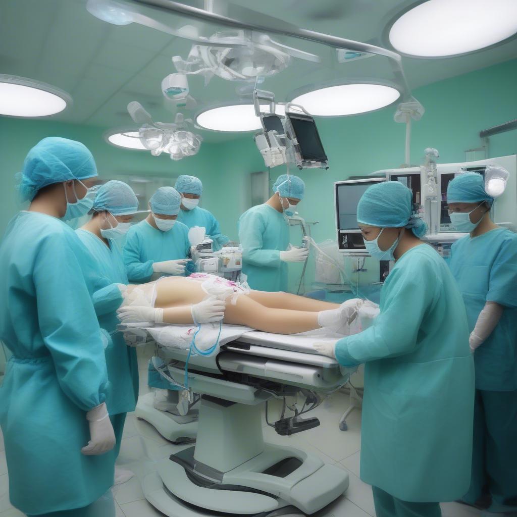 Surgeon Operating at Hung Vuong Hospital