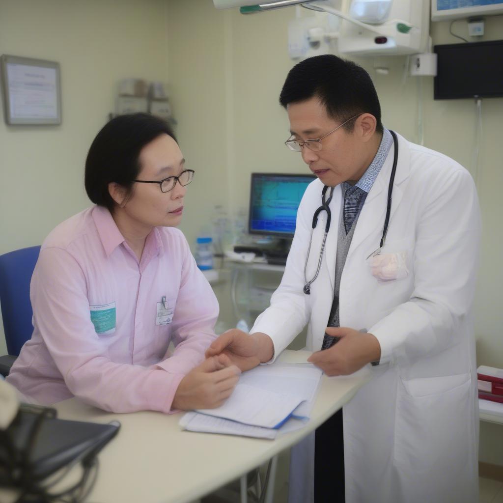 Bác sĩ Kiên tư vấn cho bệnh nhân