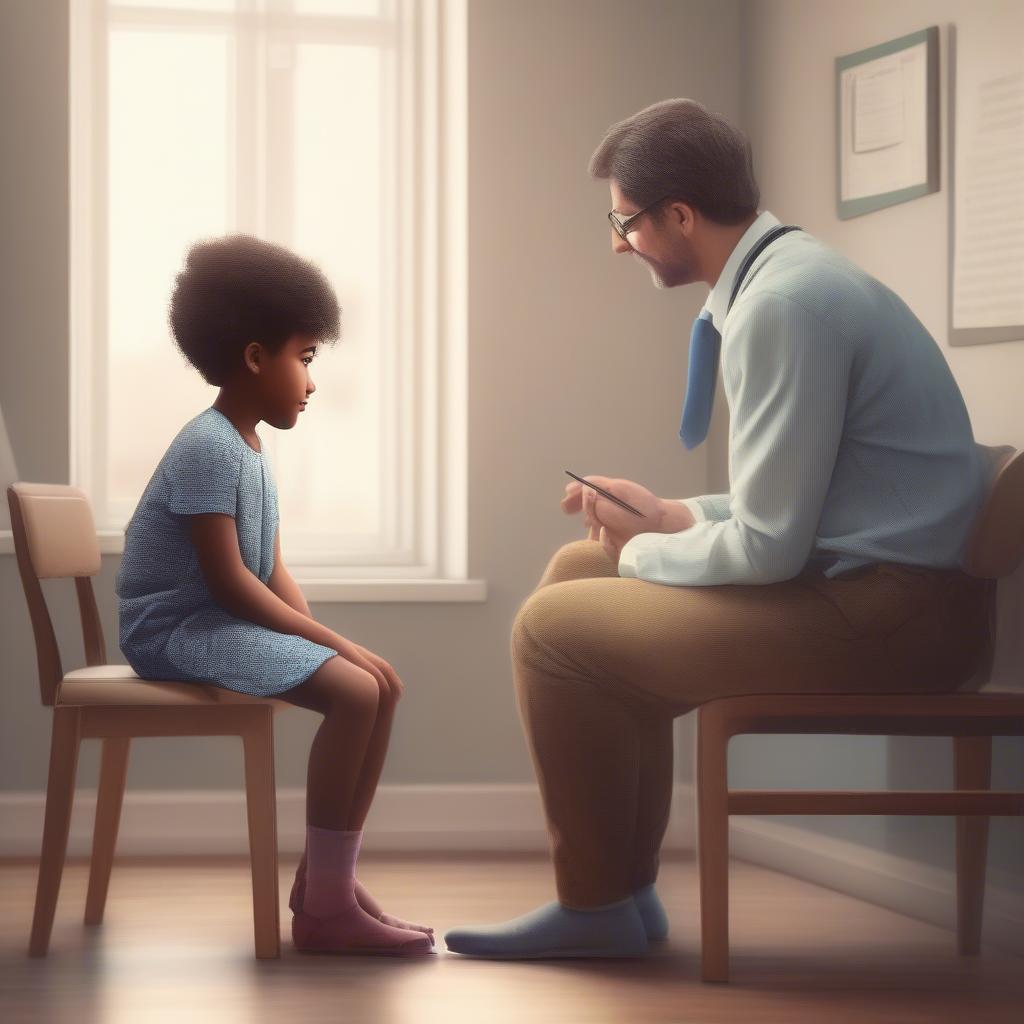 Child Psychiatrist Examining a Patient