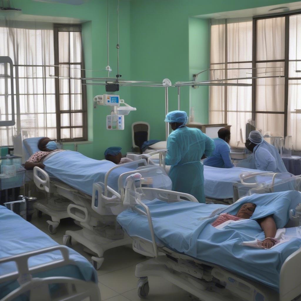 Patients receiving treatment in a regional general hospital