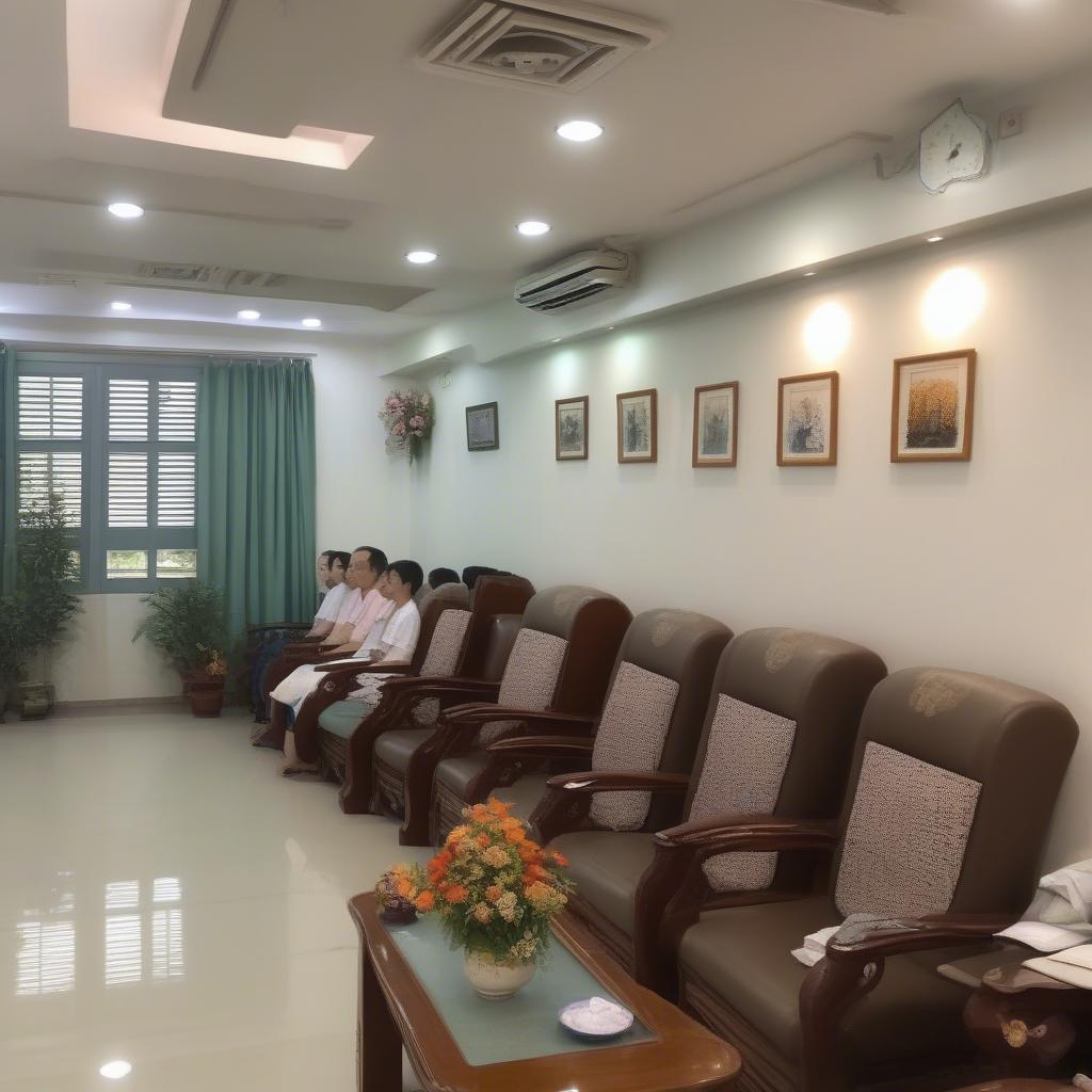 Patients waiting for consultation at Thai Thinh Acupuncture Hospital