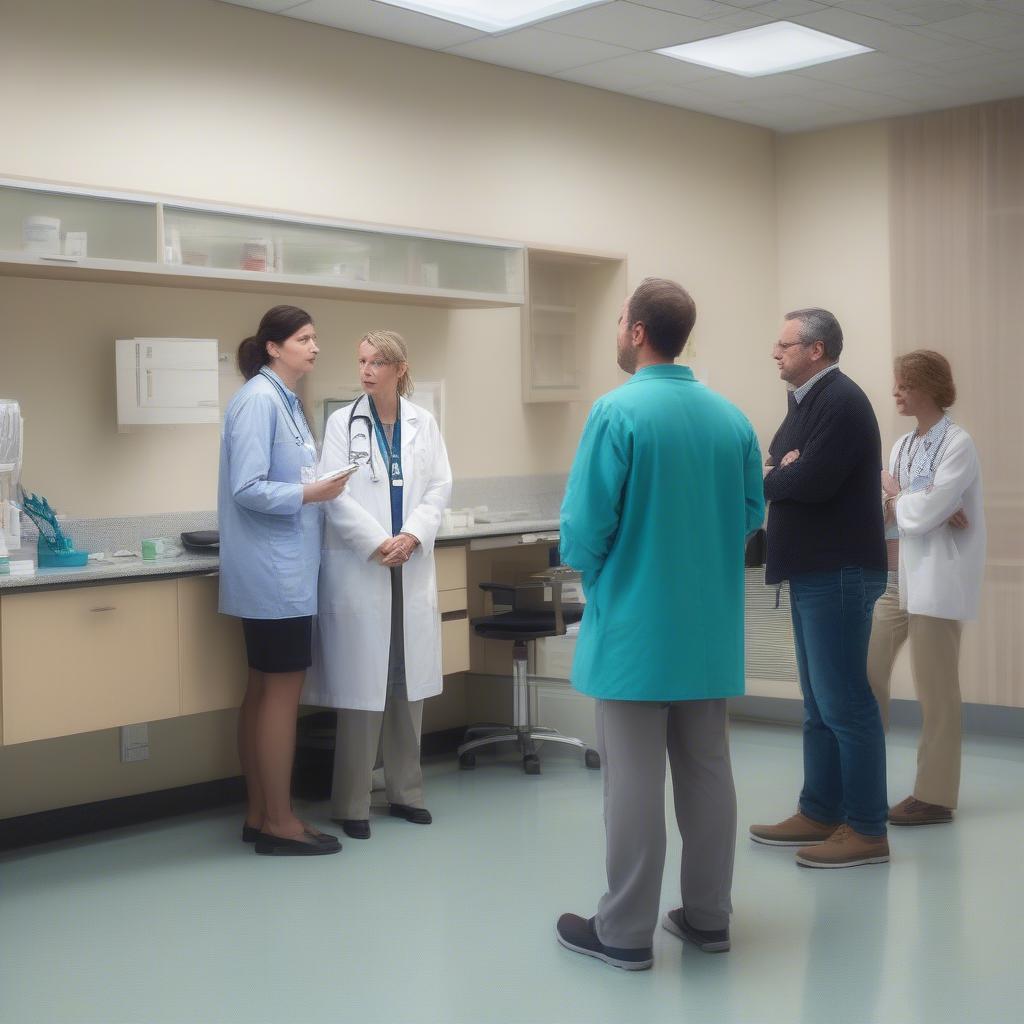 Patients Consulting Doctors at University Hospital