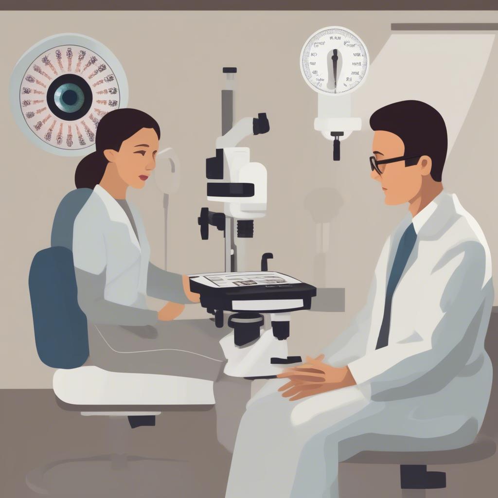 Patient undergoing a comprehensive eye exam with a qualified ophthalmologist.