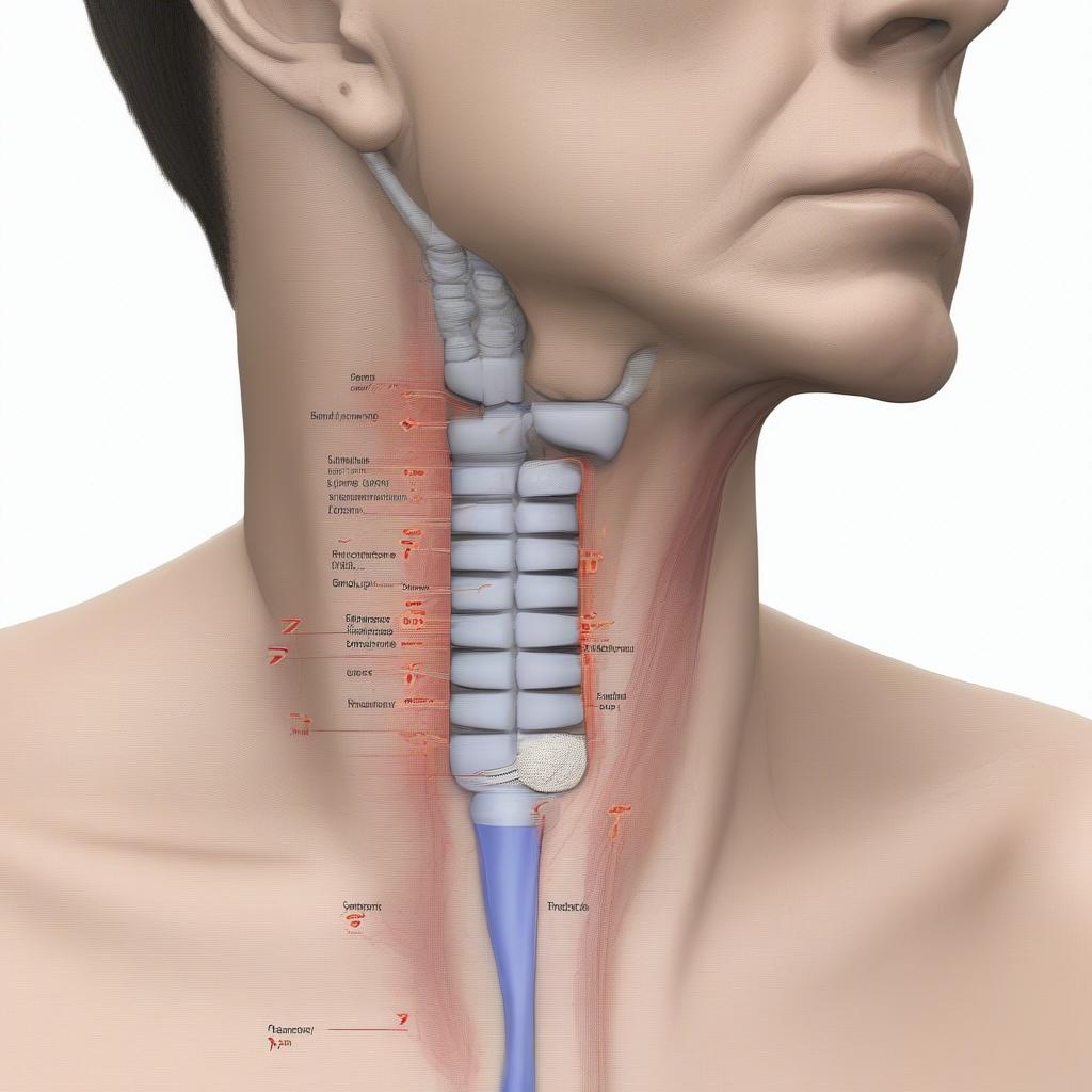 Hình ảnh minh họa vị trí tuyến giáp