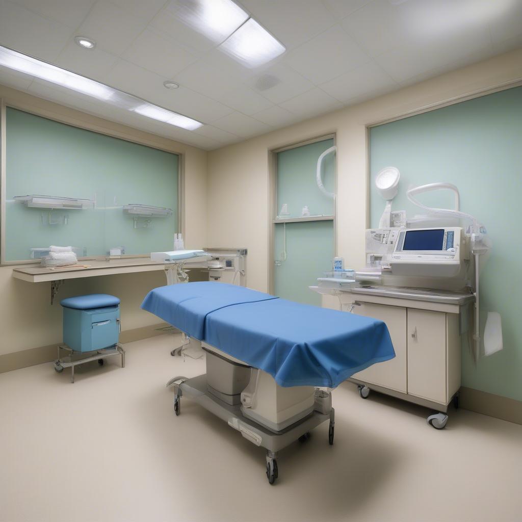 Clean and modern examination room with medical equipment