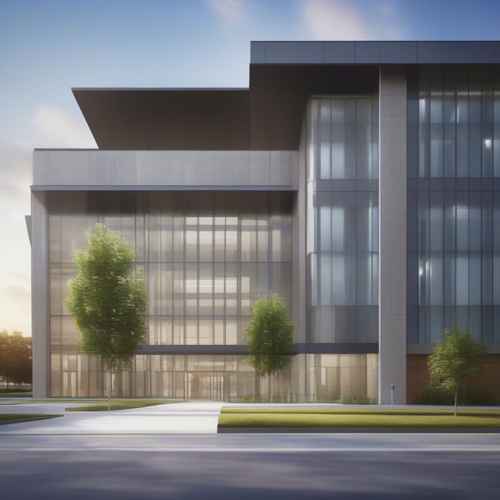 Modern hospital building with clean architecture and welcoming entrance