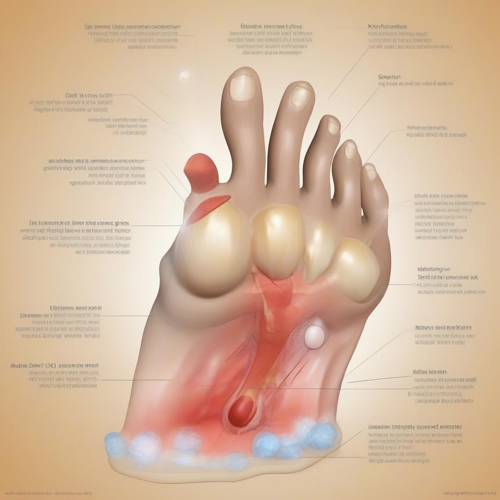 Hình ảnh minh họa các dấu hiệu bệnh gout