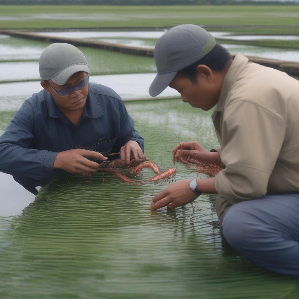 Điều trị bệnh đỏ thân tôm sú