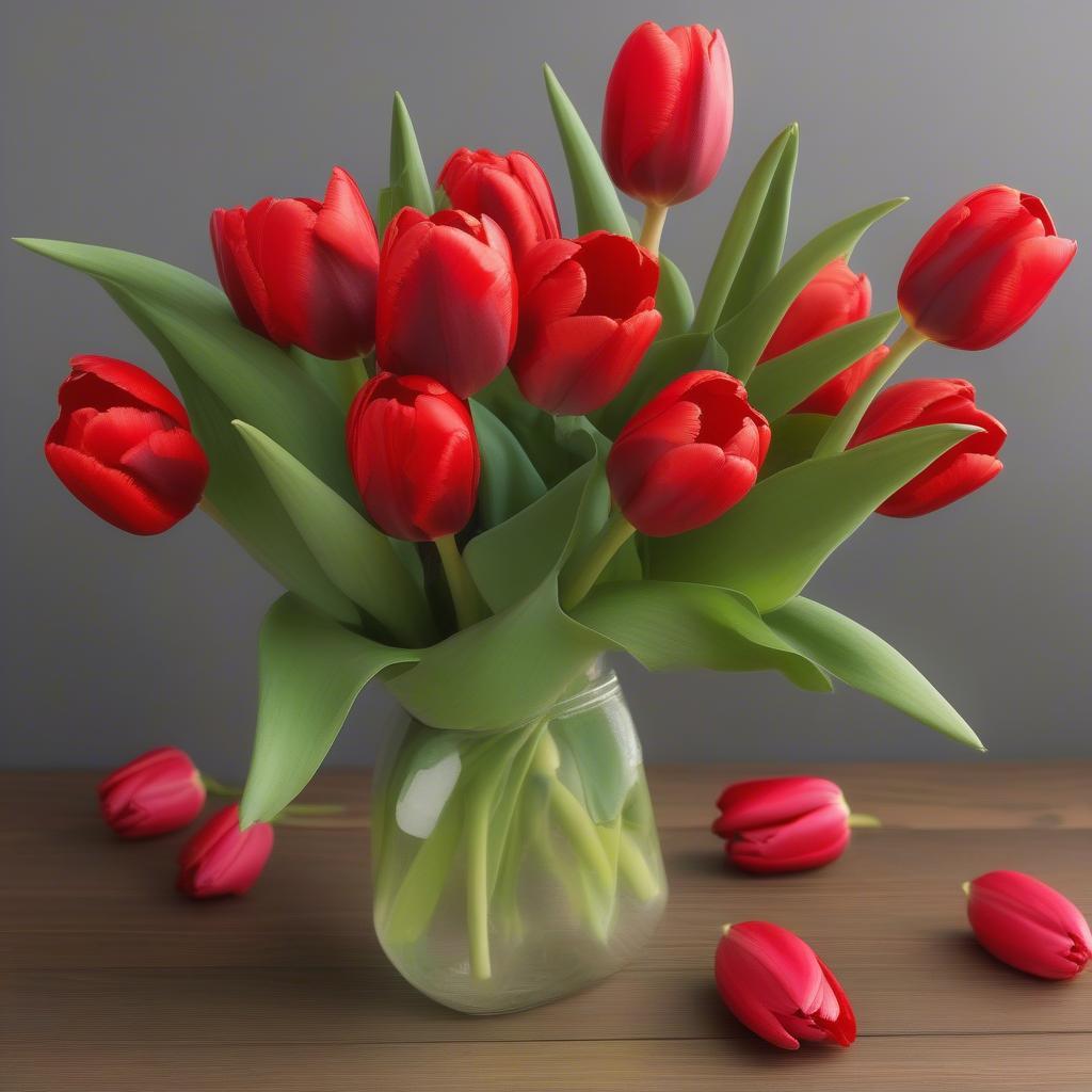 Hoa Tulip Đỏ Không Liên Quan Bệnh Tật