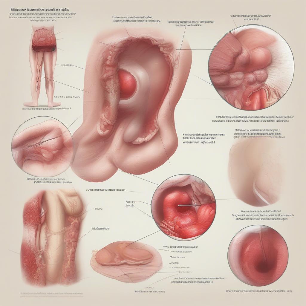 Triệu chứng bệnh trĩ: Hình ảnh minh họa các triệu chứng thường gặp của bệnh trĩ.