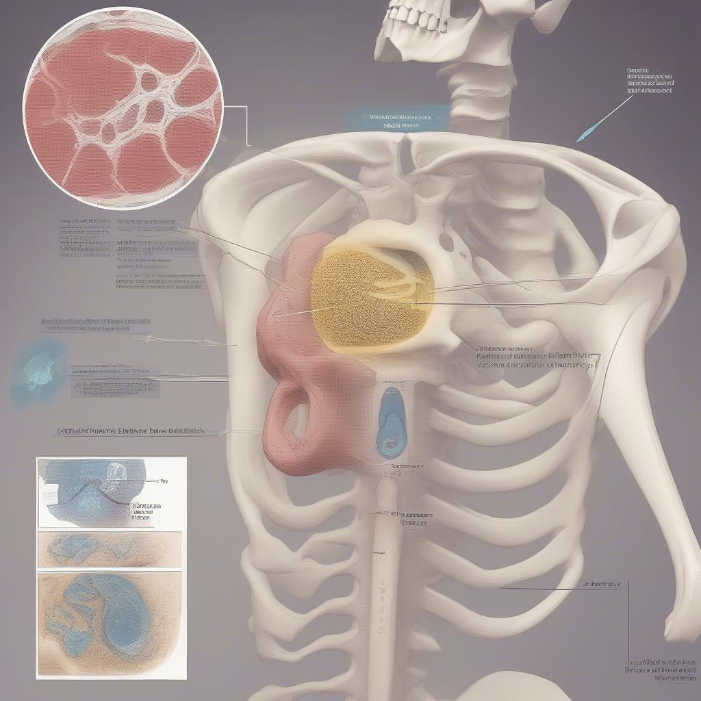 Ung Thư Xương Nguyên Phát: Hình ảnh minh họa các loại ung thư xương nguyên phát như sarcoma xương, u tế bào khổng lồ và u Ewing.