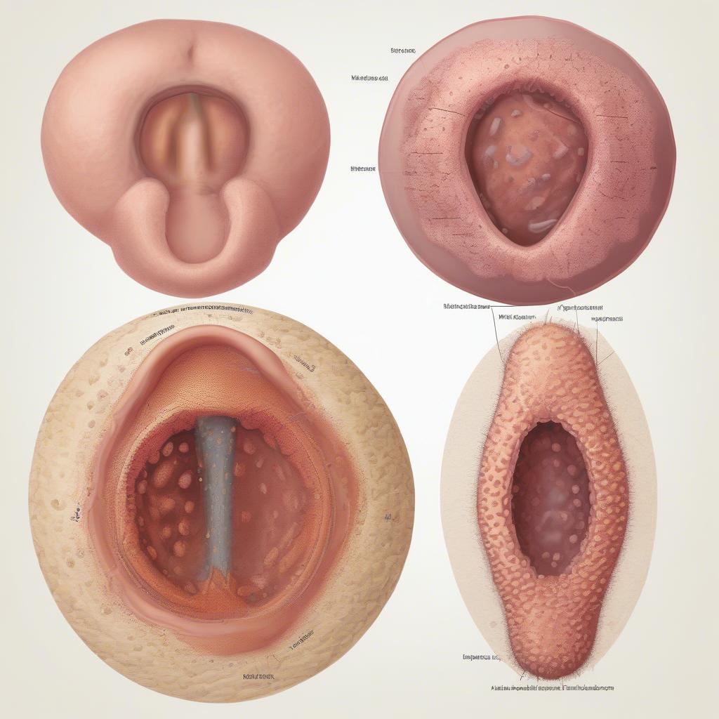 Location and size of genital warts